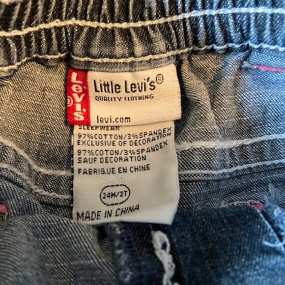 - Little Levi's Girls 5-pocket Blue Denim Shorts Size 2T - Picture 3 of 8